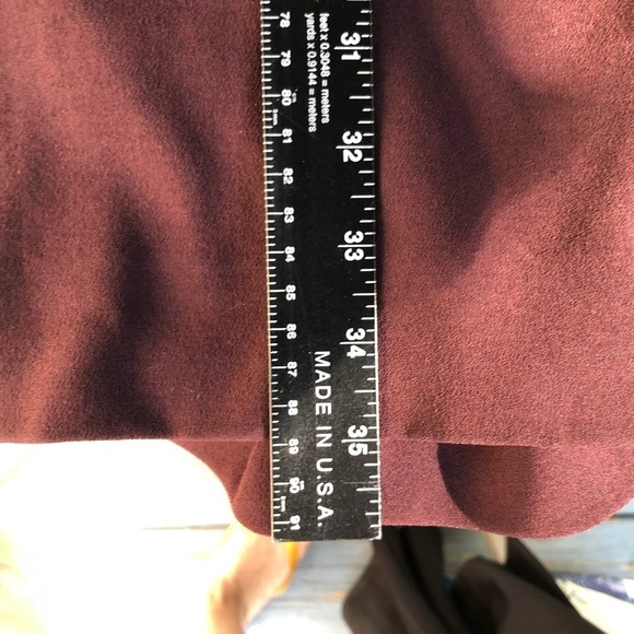 Diane Von Furstenberg DVF 12 burgundy sleeveless V-neck faux wrap semi sheer - Picture 7 of 16